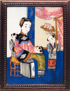 Mother and children
Probably Shandong province, China
Republican period
456 x 353 mm (with frame)
Mei Lin Collection, C087
Image Courtesy of Rupprecht Mayer